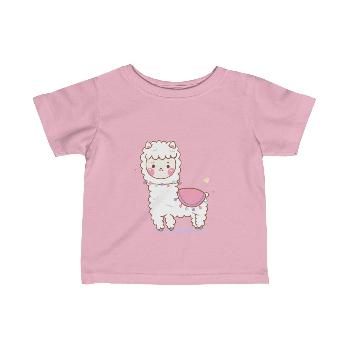 Baby Llama Infant Girls Tee in soft cotton, featuring a durable print, perfect for infants.