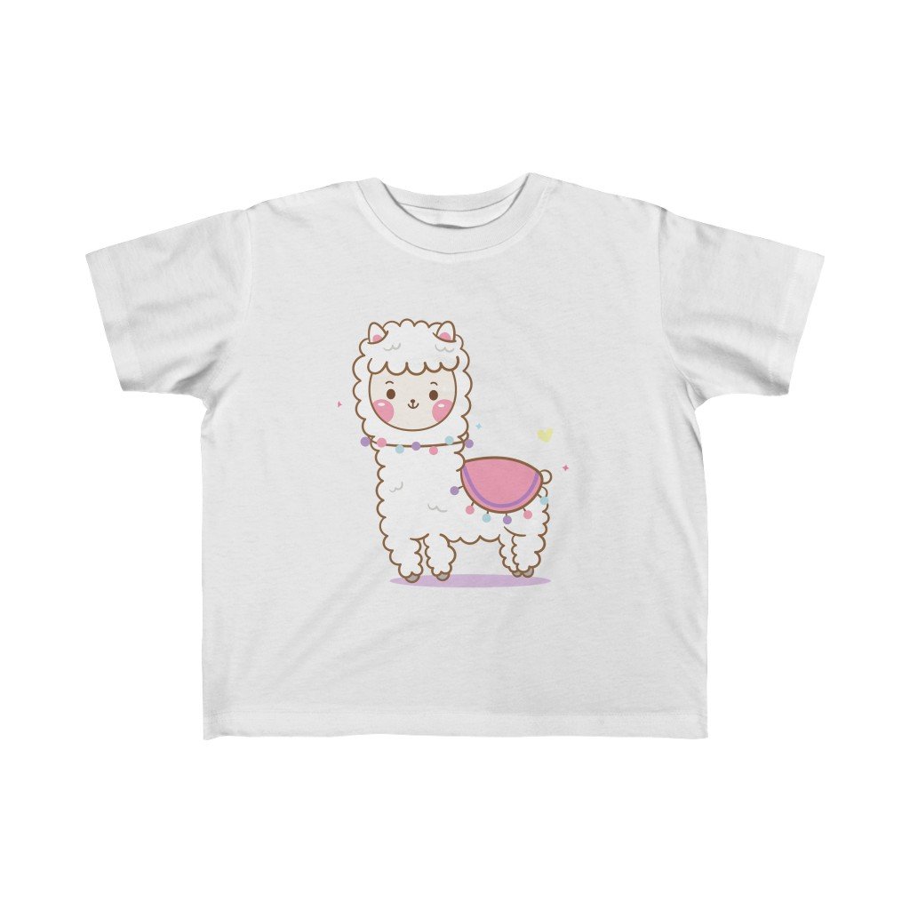 A soft and colorful Baby Llama Kid Girls Tee designed for toddlers, featuring a durable print and classic fit.