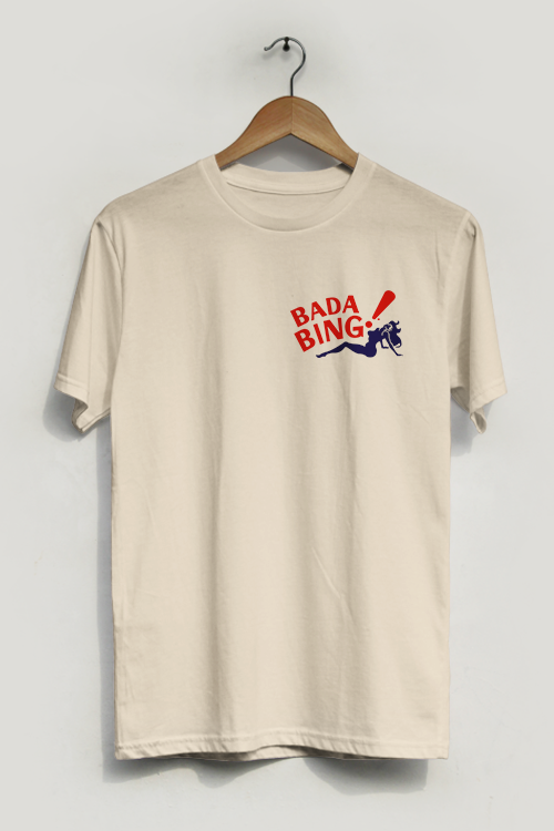 Bada Bing! Retro T-Shirt in soft ring-spun cotton, showcasing a stylish design suitable for unisex wear.