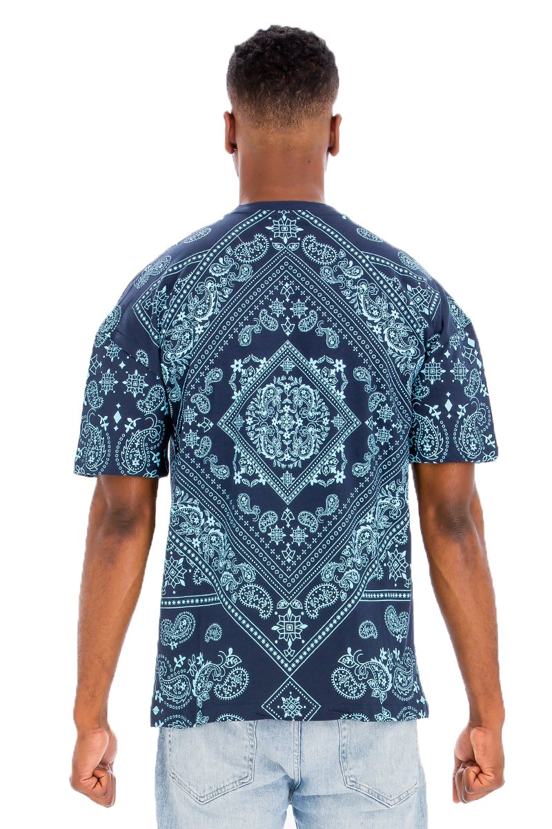 A stylish bandana print t-shirt made of 100% cotton, featuring a regular fit and vibrant design.