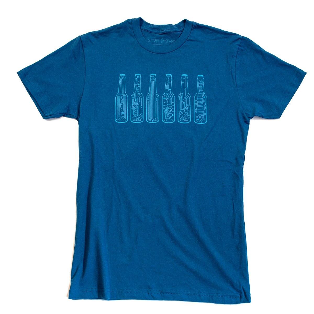 Bar Code T-Shirt in blue, made from 100% ring-spun cotton with unique design celebrating teamwork.