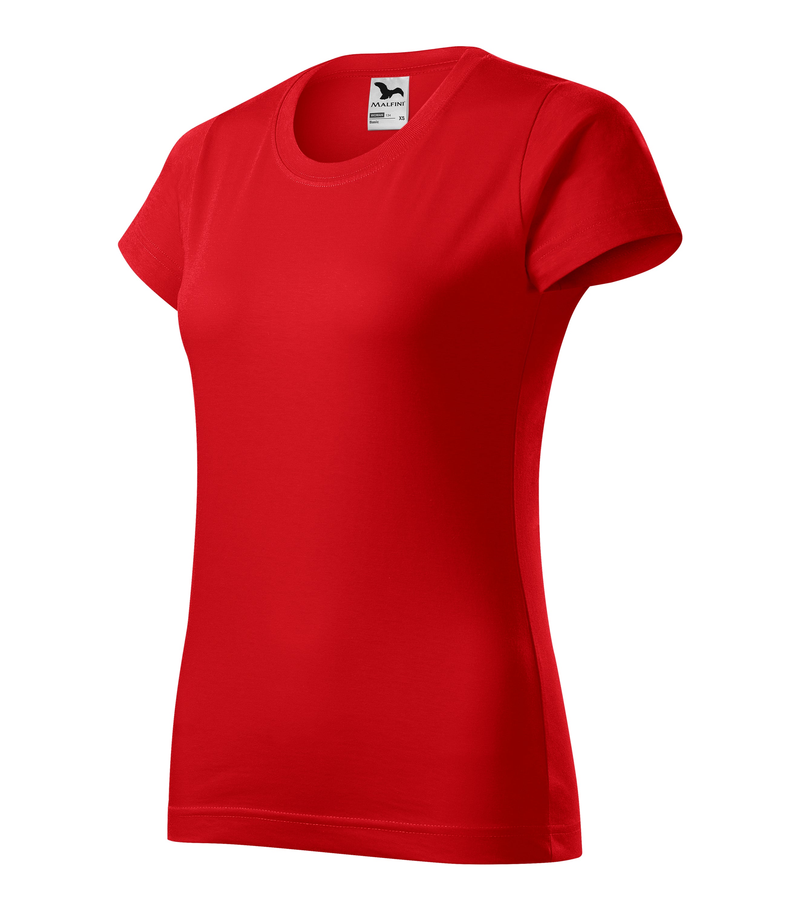 Basic T-shirt made of 100% cotton, featuring a fitted design and ribbed neckline.