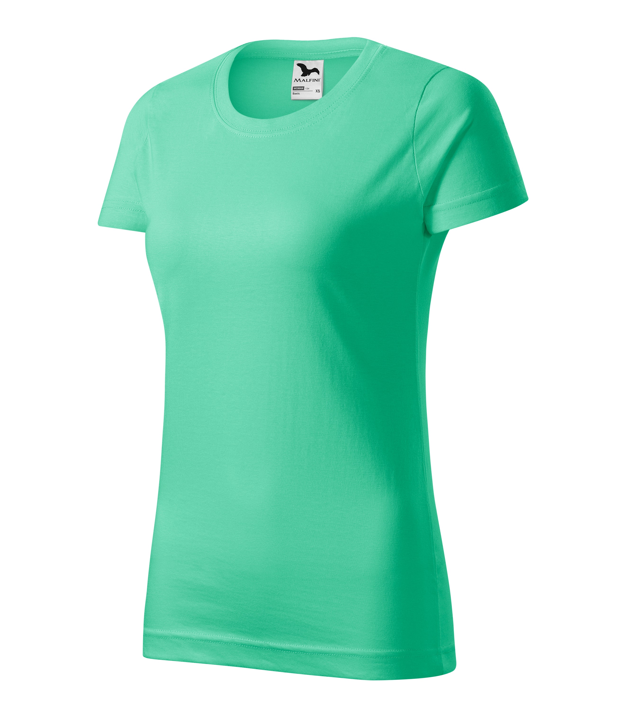 Basic T-shirt made of 100% cotton, featuring a fitted design and ribbed neckline.