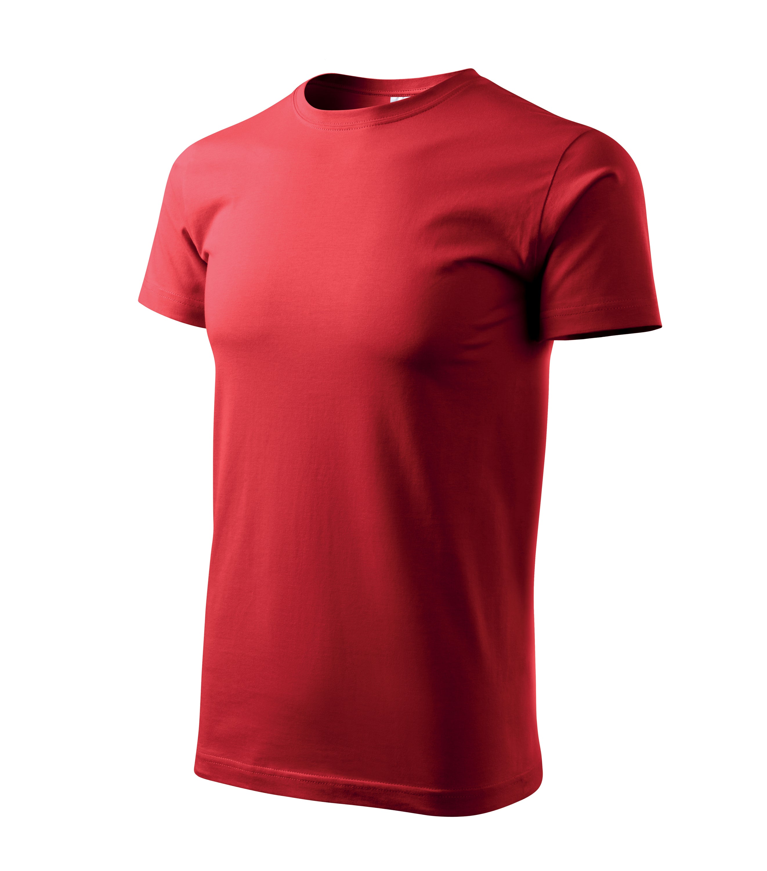 Basic T-shirt made of 100% cotton, featuring a fitted design and ribbed neckline.