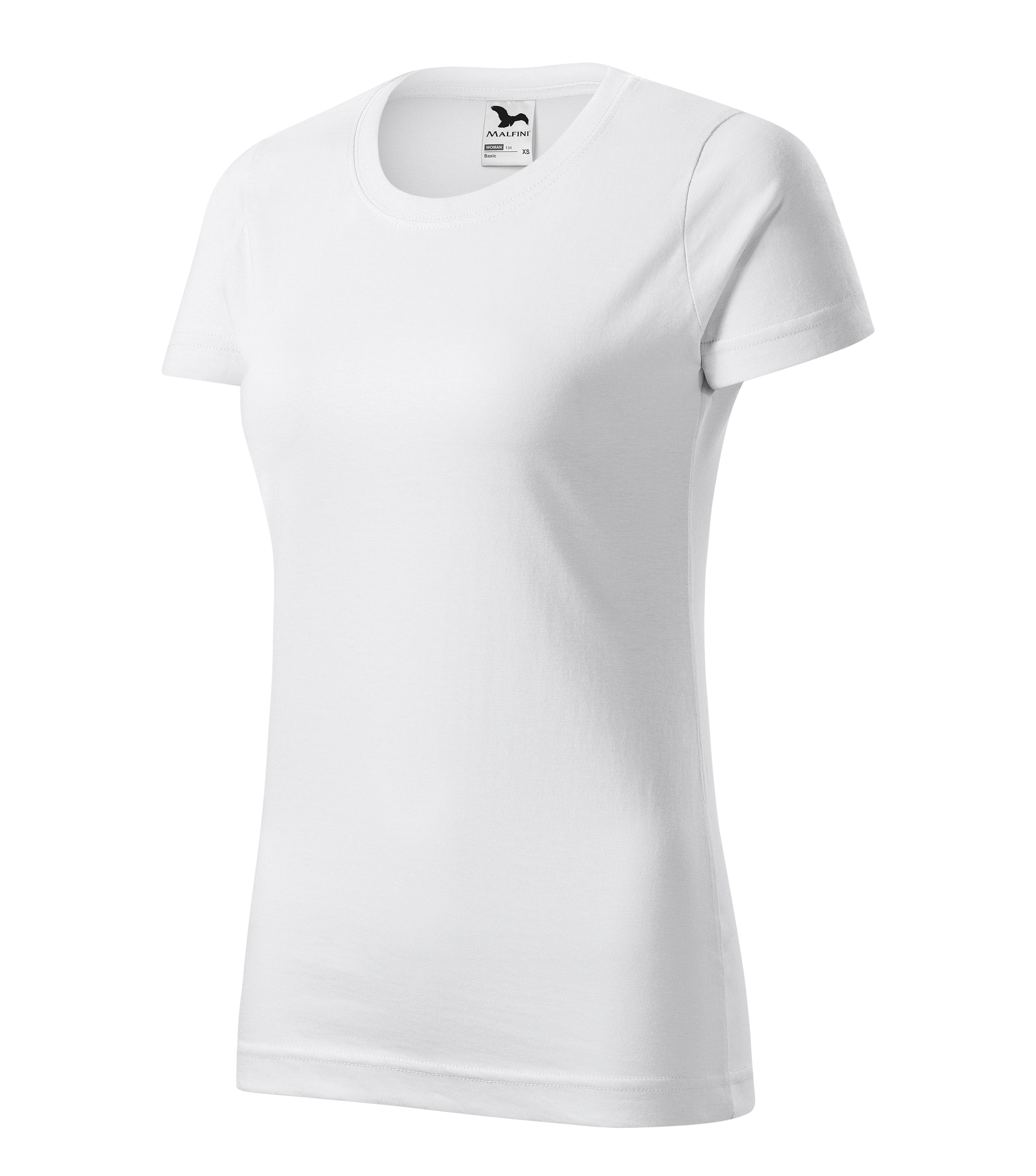 Basic T-shirt made of 100% cotton, featuring a fitted design and ribbed neckline.