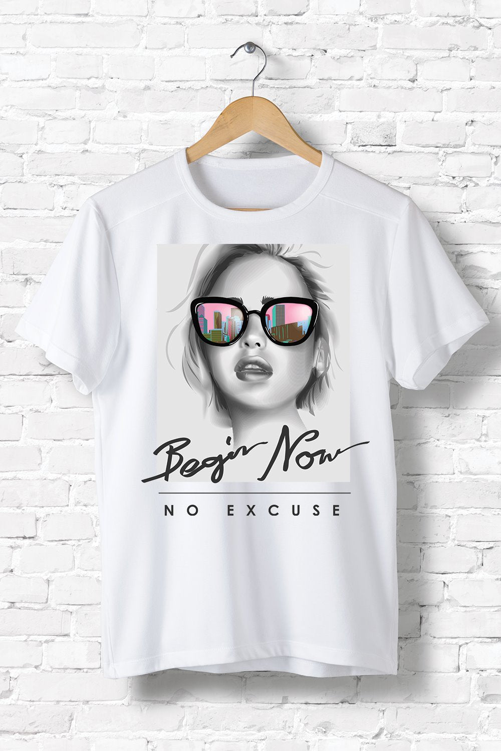 Begin Now No Excuse T-Shirt in soft ring-spun cotton, showcasing a stylish unisex design suitable for all.