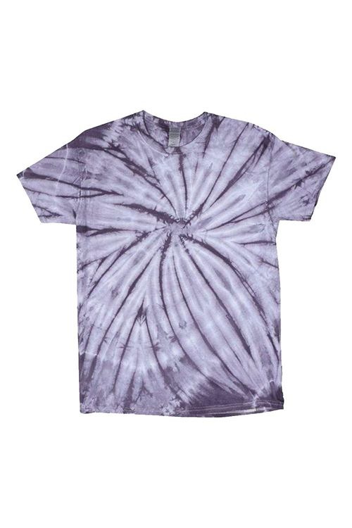 Blackberry Tie Dye T-Shirt featuring vibrant purple and black colors, made from 100% pre-shrunk cotton, showcasing a stylish unisex design.