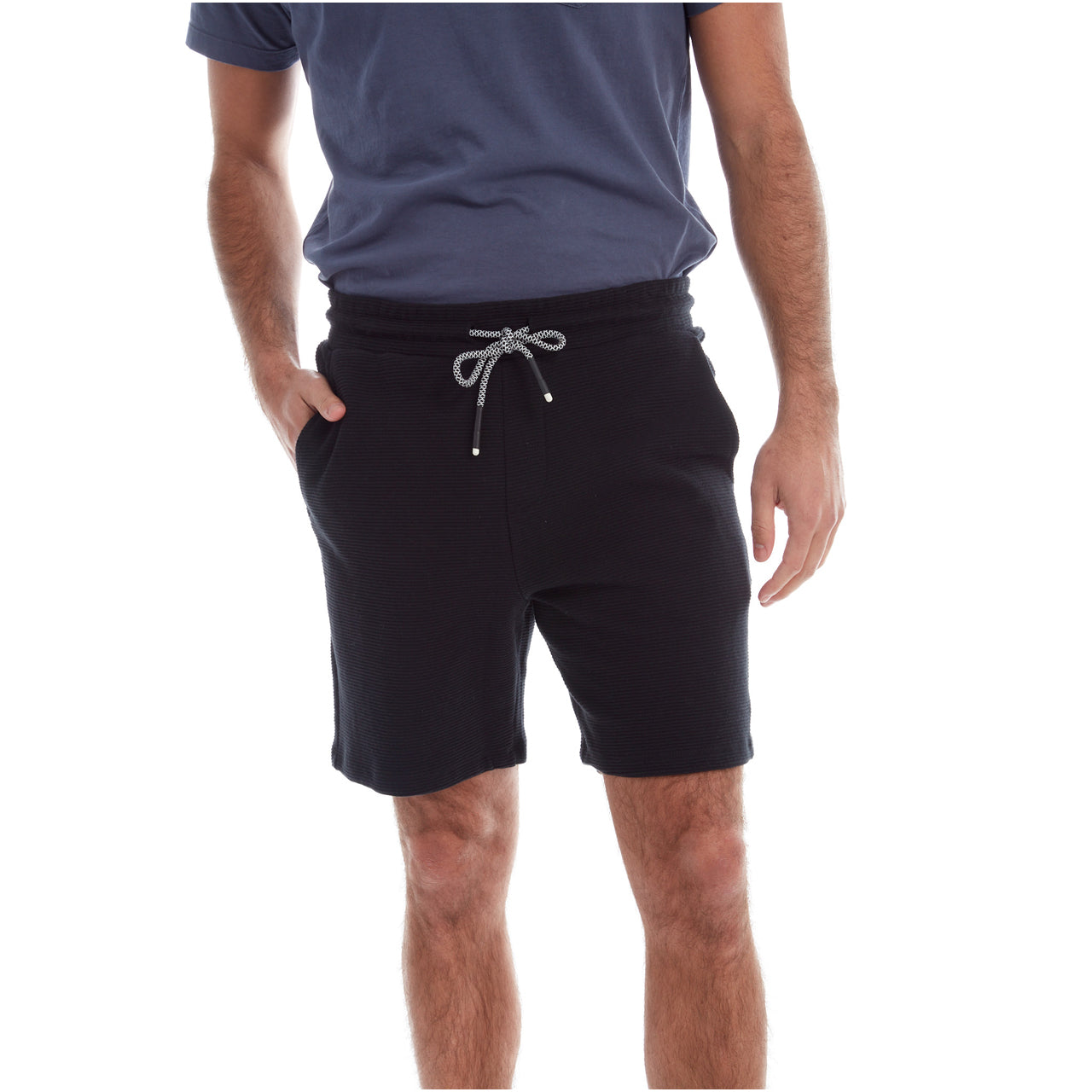 Bo Ottoman Elastic Waist Short in black, featuring a comfy elastic waistband and soft fabric blend for ultimate comfort.