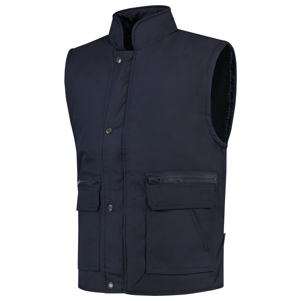 Ein stilvoller Bodywarmer mit verbessertem Schnitt, langer Rückseite und mehreren Taschen für Stauraum.