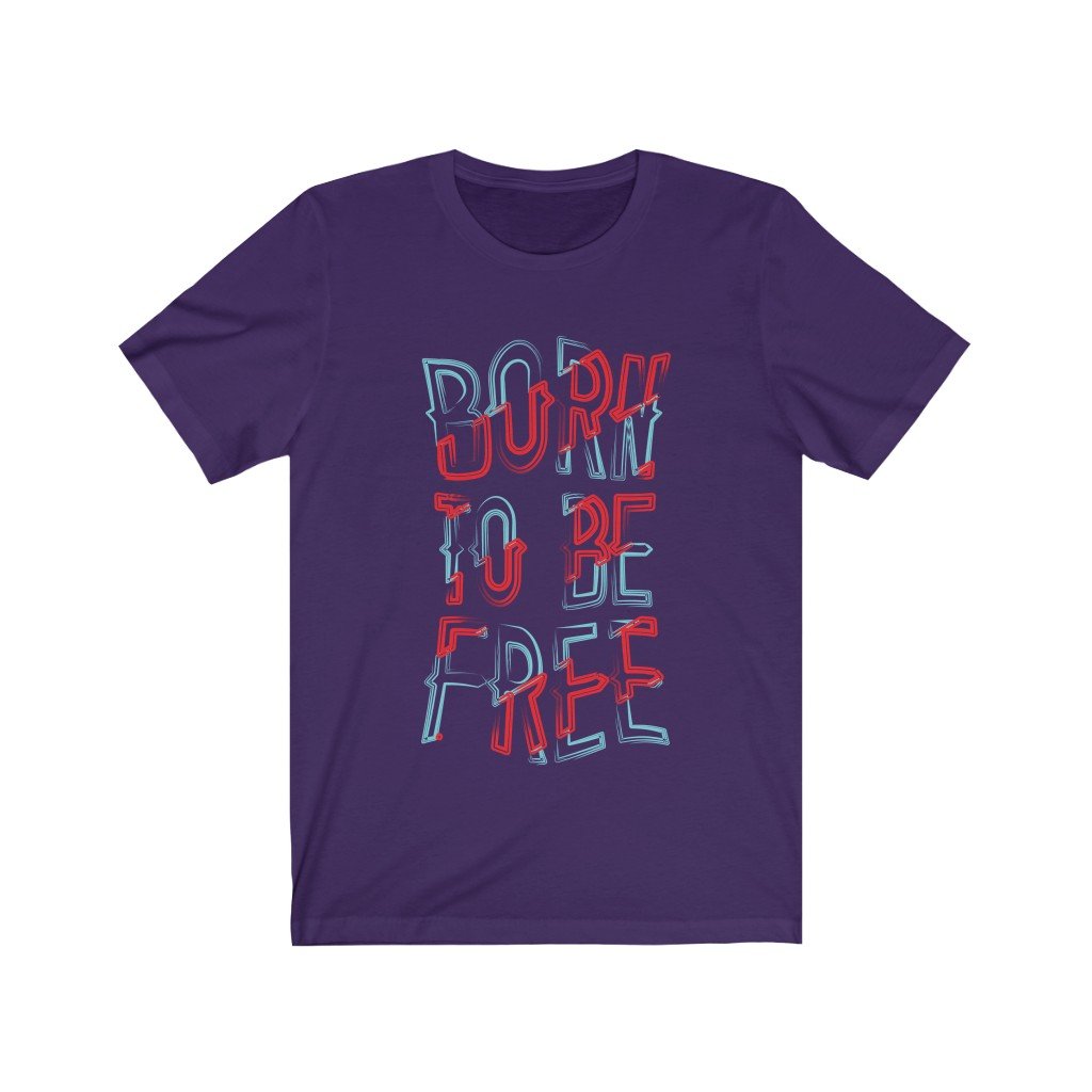 Born to be Free Lettering T-Shirt in soft cotton, featuring bold lettering and a modern retail fit.