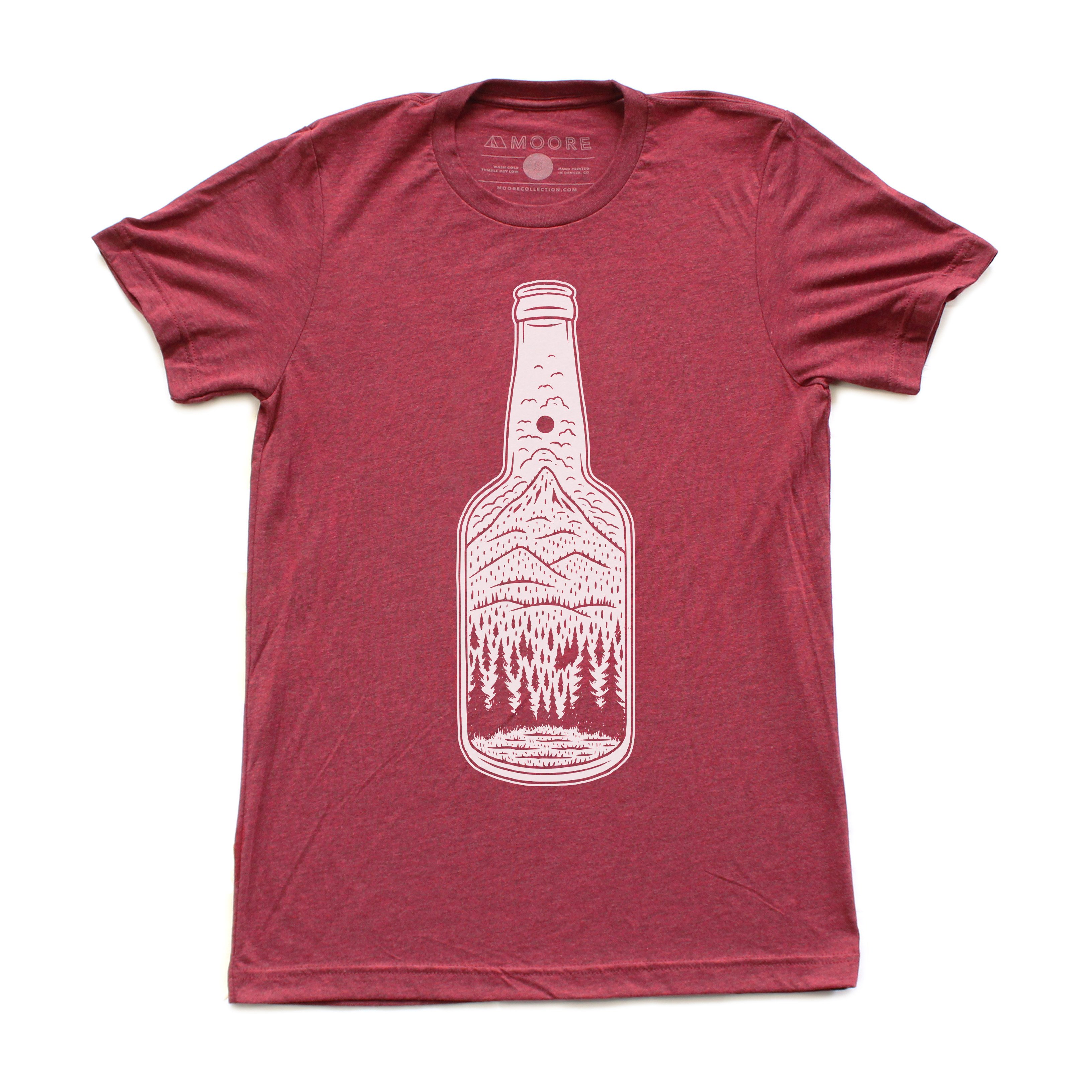 Cranberry triblend t-shirt featuring a screen printed design, perfect for outdoor beer lovers.