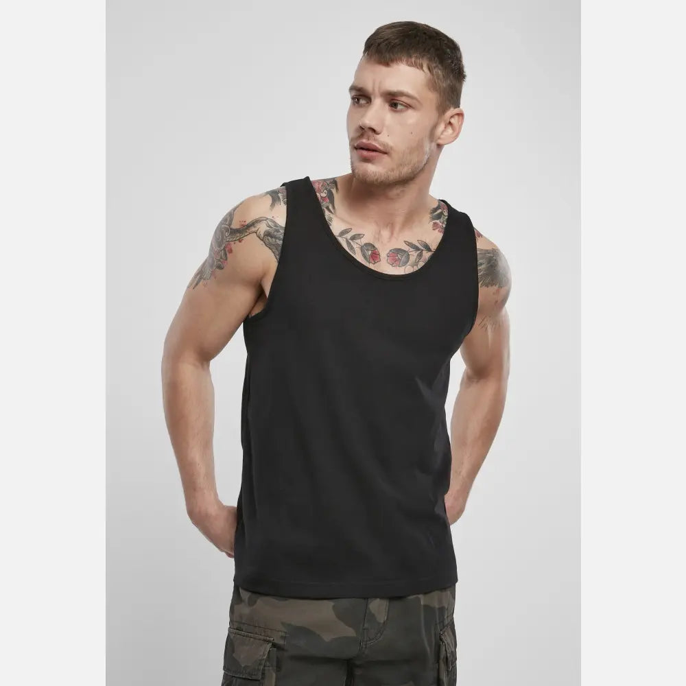 Brandit Tank Top made from 100% cotton, featuring a classic design suitable for casual wear.