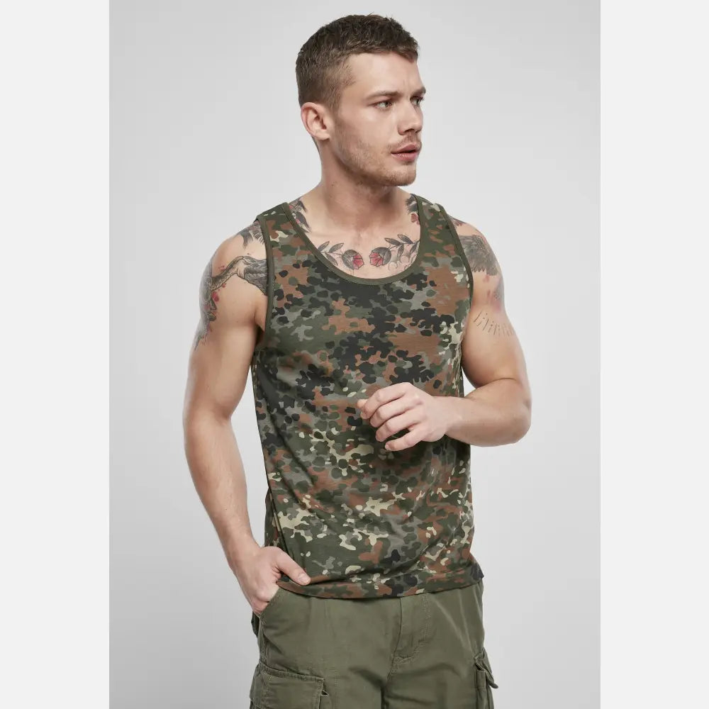 Brandit Tank Top made from 100% cotton, featuring a classic design suitable for casual wear.