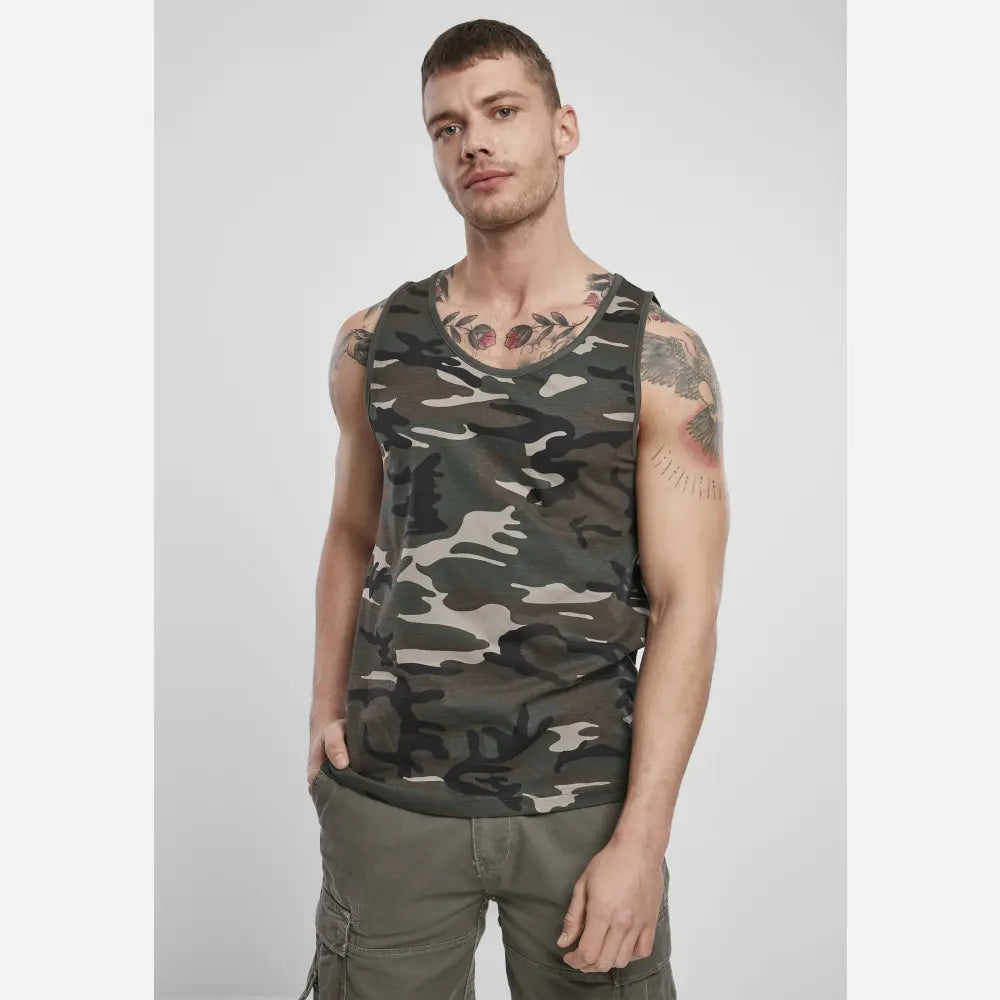 Brandit Tank Top made from 100% cotton, featuring a classic design suitable for casual wear.