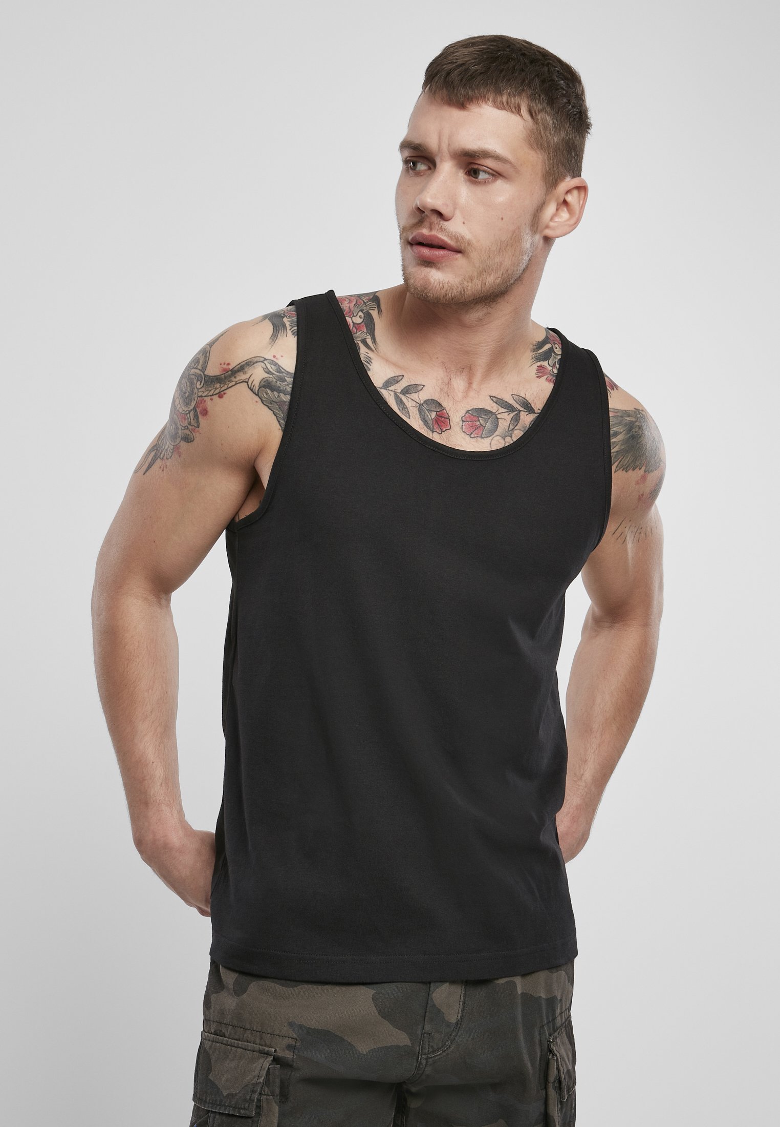 Brandit Tank Top made from 100% cotton, featuring a classic design suitable for casual wear.