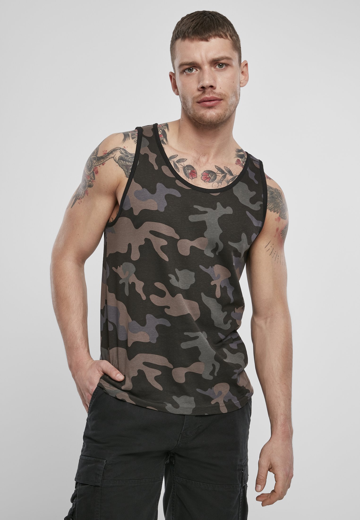 Brandit Tank Top made from 100% cotton, featuring a classic design suitable for casual wear.