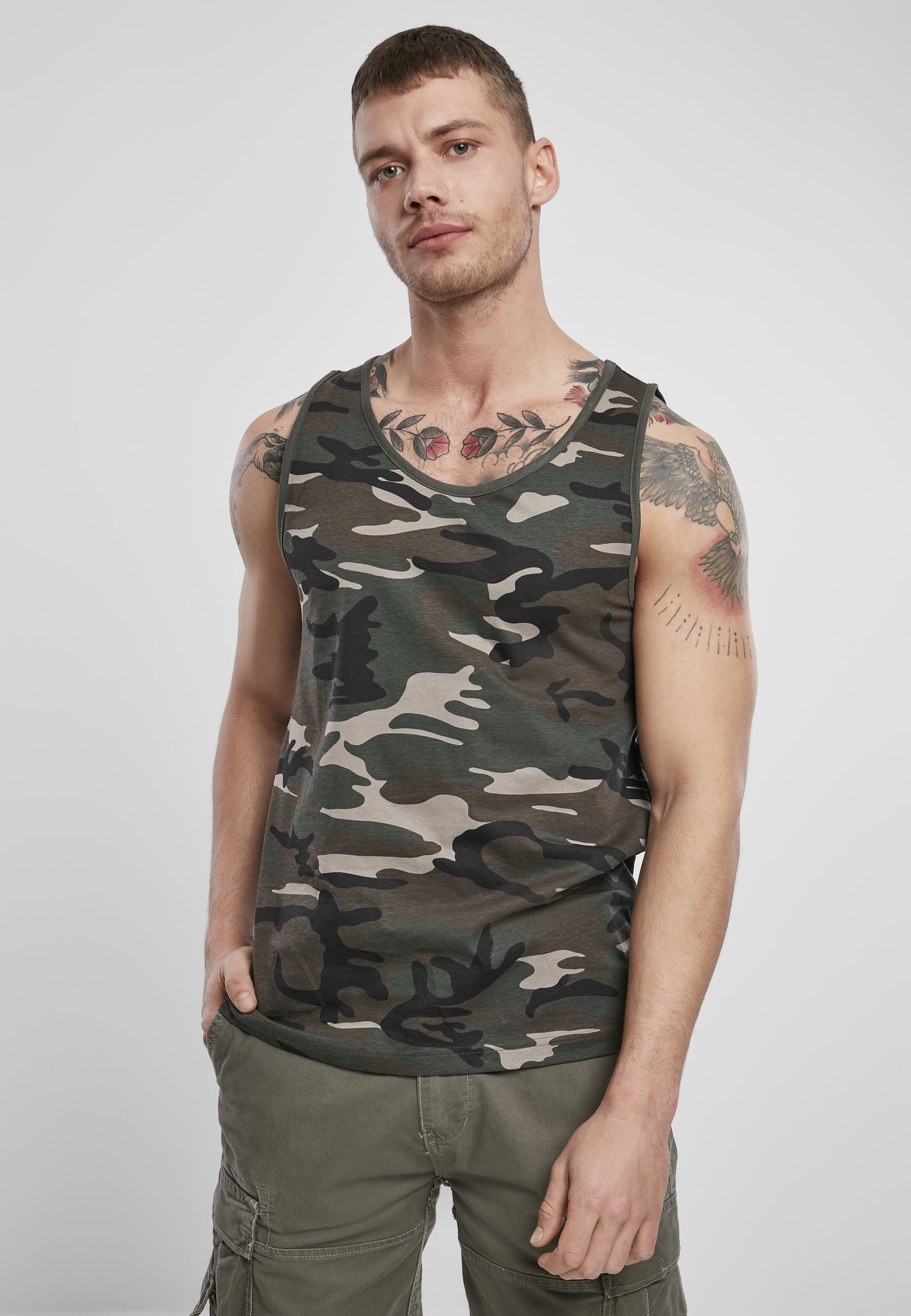 Brandit Tank Top made from 100% cotton, featuring a classic design suitable for casual wear.