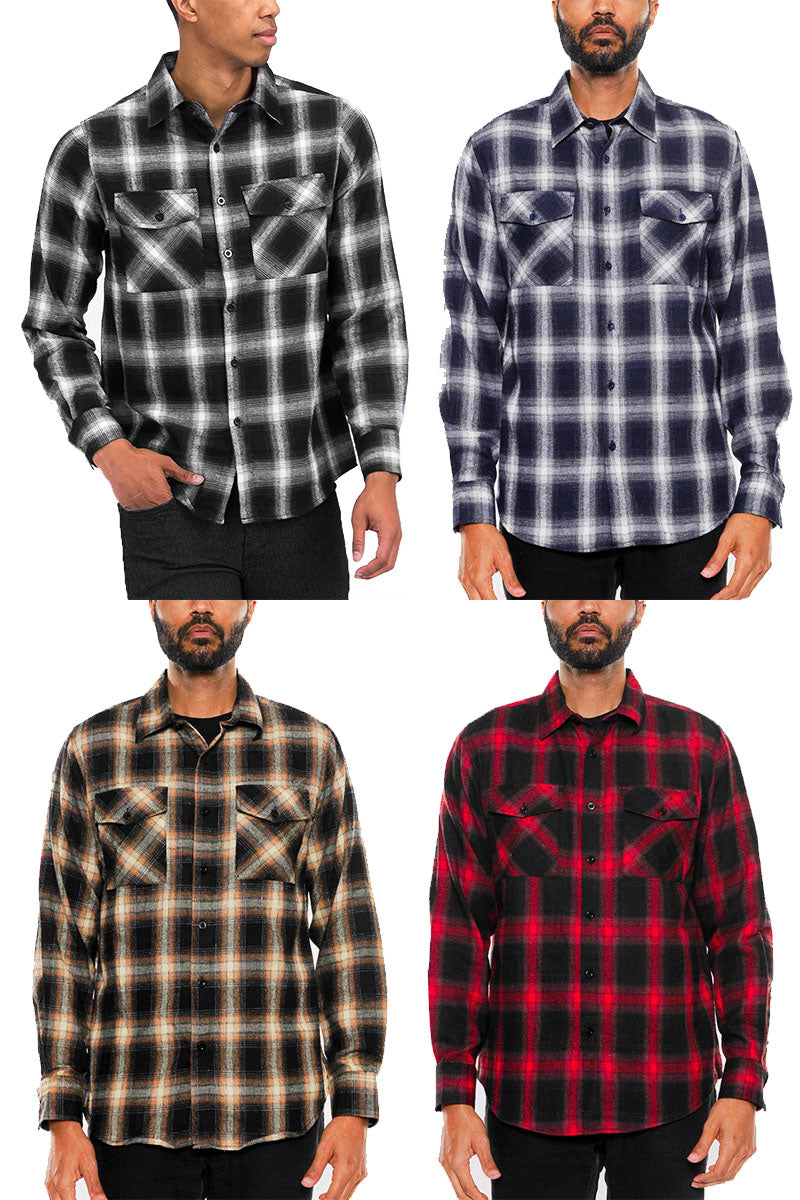 A cozy brushed flannel shirt in a stylish design, featuring chest pockets and button closure, perfect for casual wear.