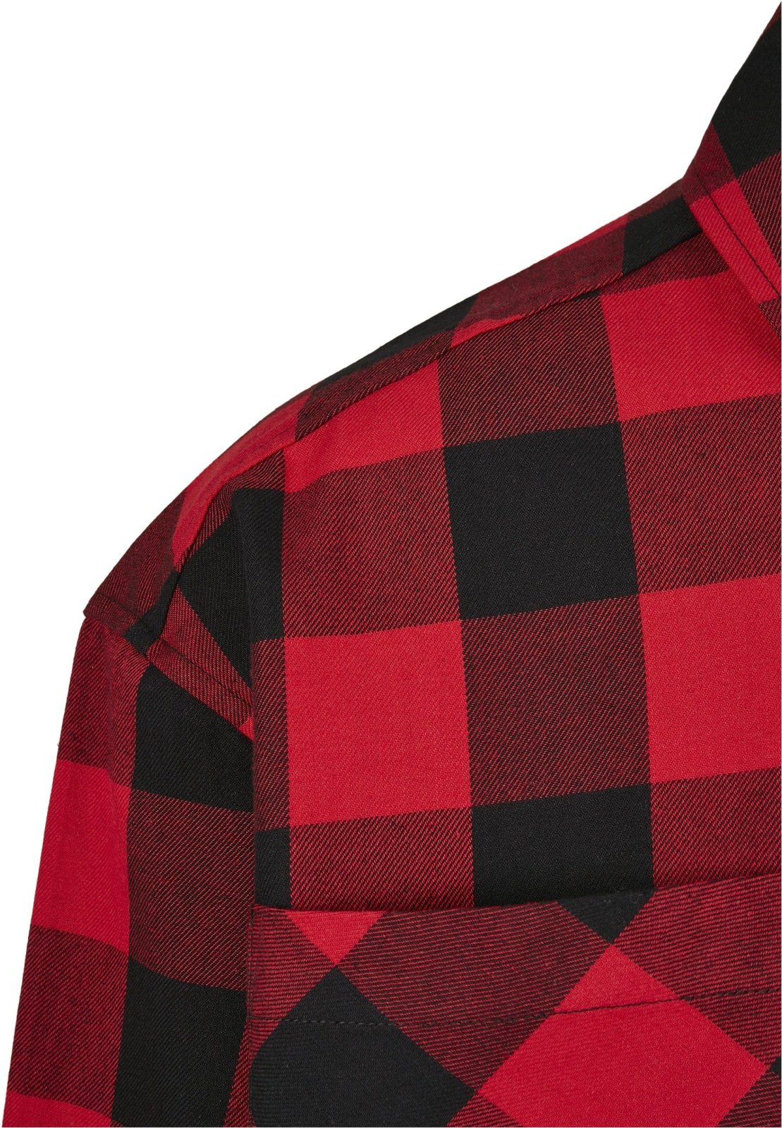 Men's oversized check flannel shirt in cotton with two chest pockets and button placket.