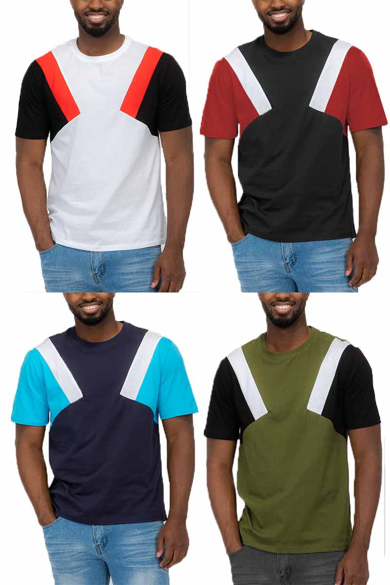 Chevy Color Block Tee featuring a three-way color block design in soft cotton fabric.