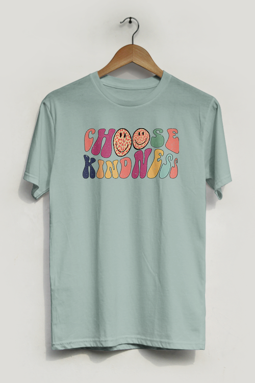 Choose Kindness T-Shirt made from soft ring-spun cotton, featuring a stylish design suitable for all genders.