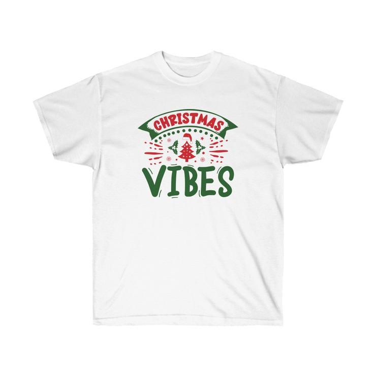 A festive unisex T-shirt featuring a cheerful Christmas design, perfect for holiday celebrations.