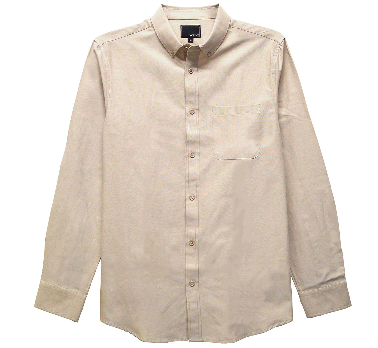 Classic Long Sleeve Shirt with single chest pocket, button-down style, made from cotton and polyester blend, displayed on a model.