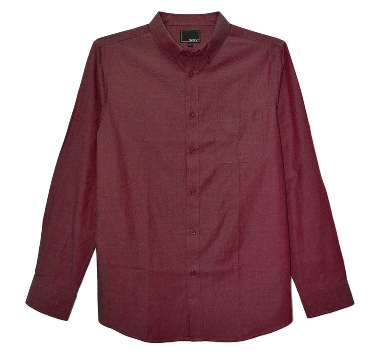 Classic Long Sleeve Shirt with single chest pocket, button-down style, made from cotton and polyester blend, displayed on a model.