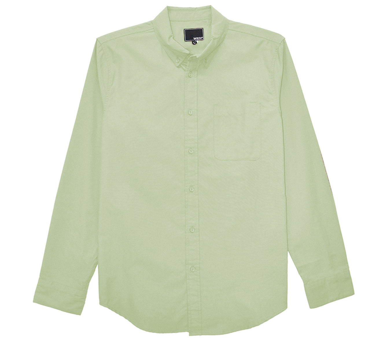 Classic Long Sleeve Shirt with single chest pocket, button-down style, made from cotton and polyester blend, displayed on a model.