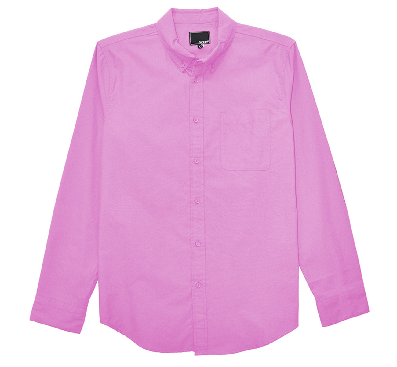 Classic Long Sleeve Shirt with single chest pocket, button-down style, made from cotton and polyester blend, displayed on a model.