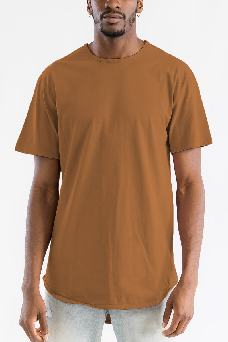 A stylish Classic Scallop Tee featuring a scallop extended rounded edge design, made from 100% cotton, displayed on a mannequin.