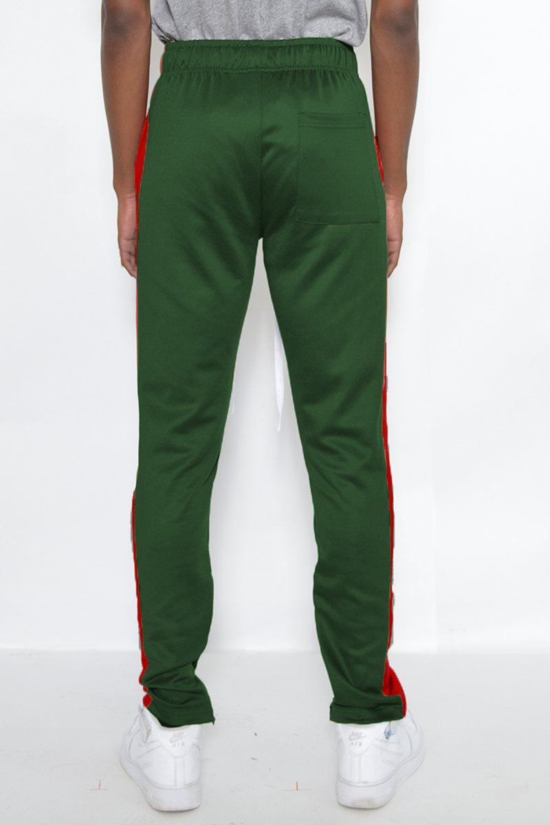 Classic Slim Fit Track Pants featuring a sleek design with single stripe detail and hidden ankle zippers, perfect for athletic and casual wear.