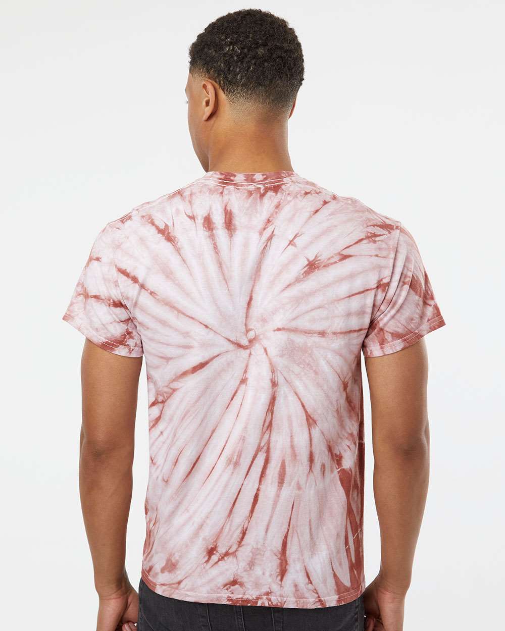 A stylish Copper Tie Dye T-Shirt featuring a unique pattern, made from 100% pre-shrunk cotton, perfect for casual wear.