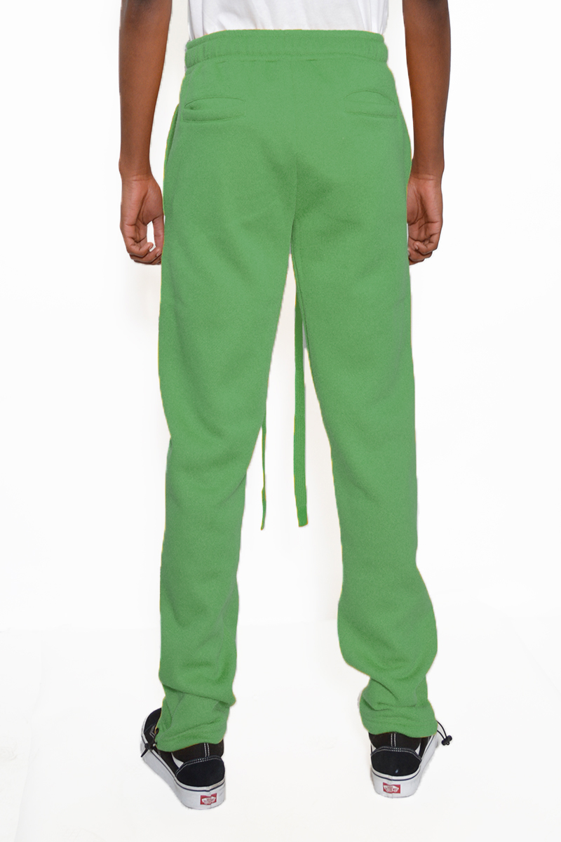 A pair of stylish Cotton Fleece Toggle Sweats featuring an elastic waist, long drawstring, and toggle ankle closure, perfect for casual wear.