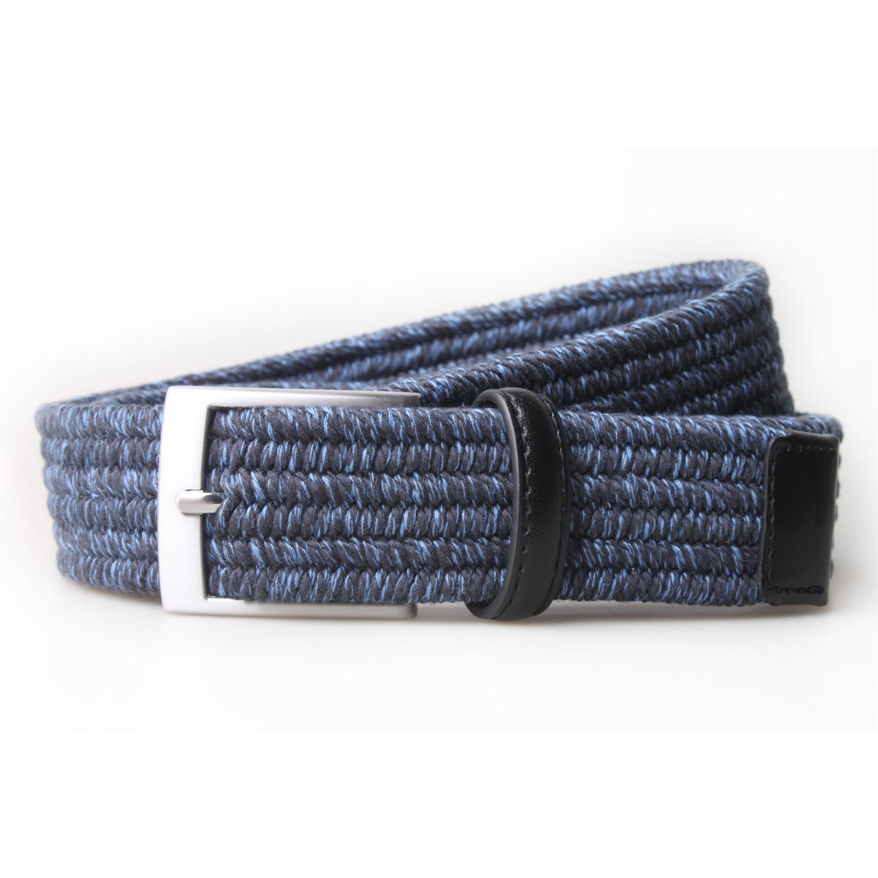 Darren Twisted Yarn Stretch 3.5 CM Belt featuring a braided design with a leather loop, perfect for stylish and comfortable wear.