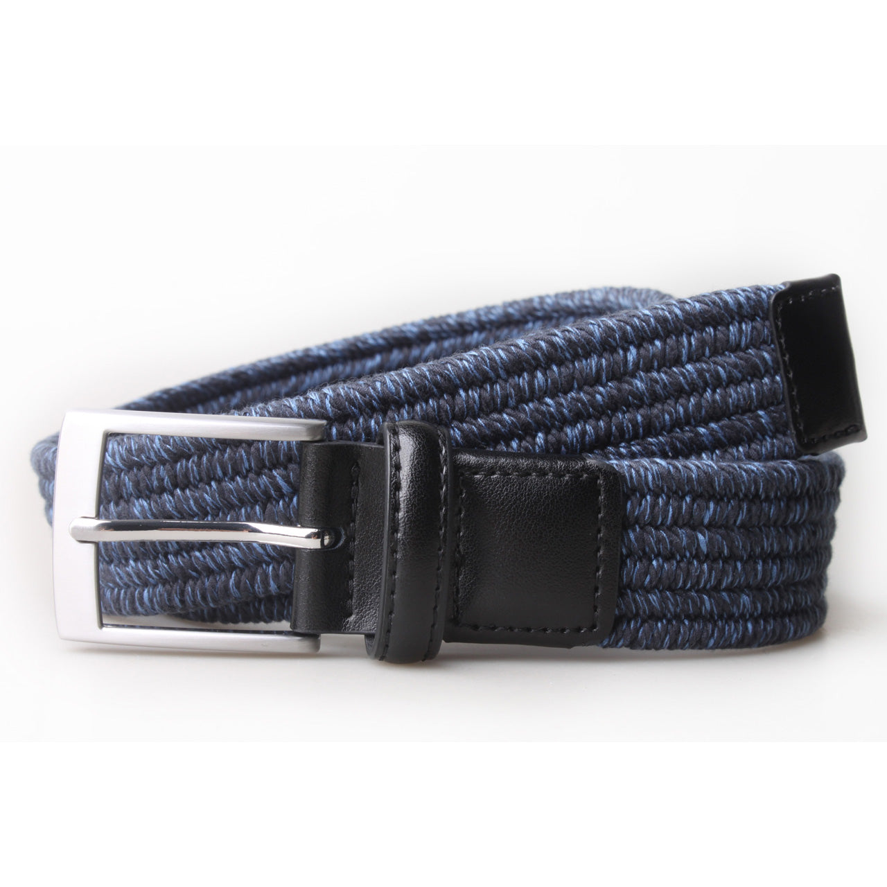 Darren Twisted Yarn Stretch 3.5 CM Belt featuring a braided design with a leather loop, perfect for stylish and comfortable wear.