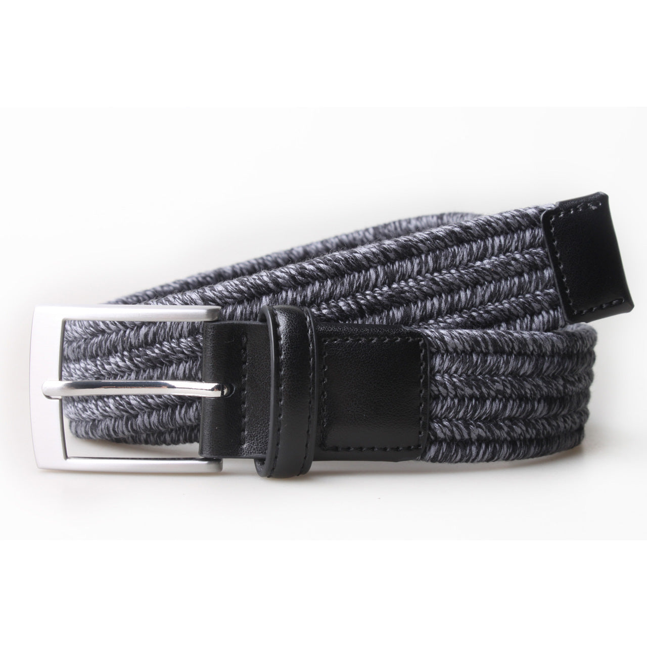 Darren Twisted Yarn Stretch 3.5 CM Belt featuring a braided design with a leather loop, perfect for stylish and comfortable wear.