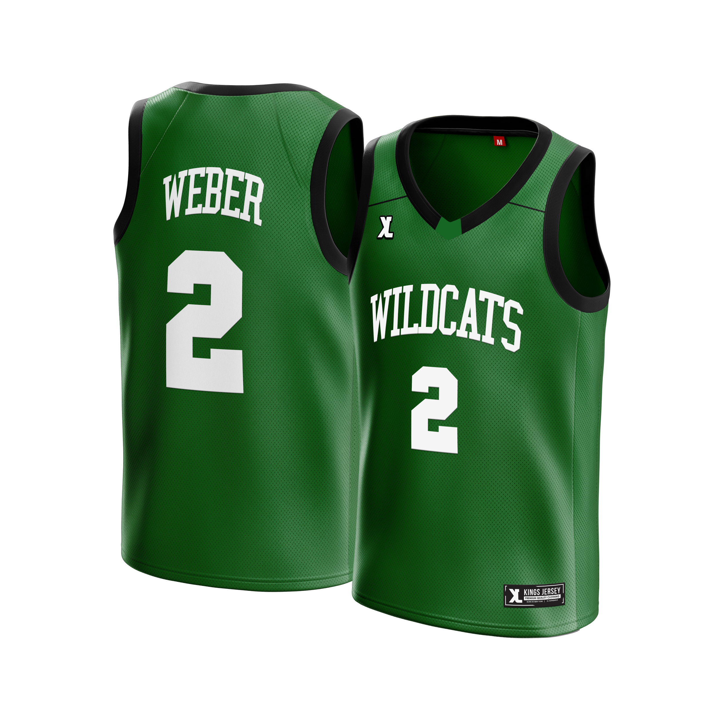 Deuce Weber Wildcats HS Jersey featuring Wildcats logo, number 2, and Weber name on the back.