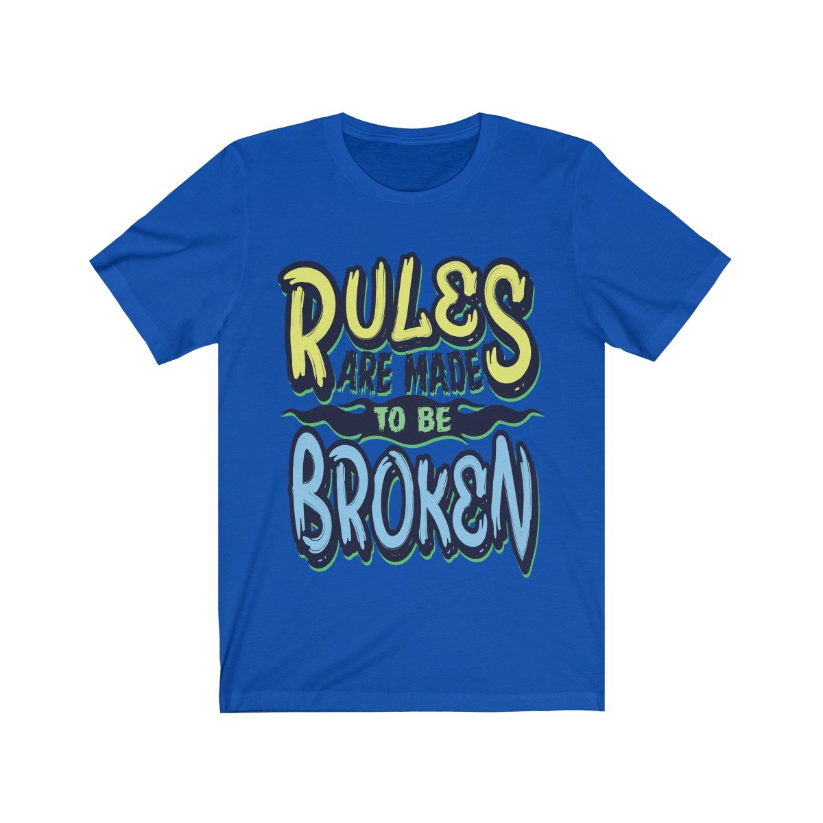 eBay Rules Are Made to be Broken Short Sleeve Tee in soft cotton, showcasing its retail fit and stylish design.