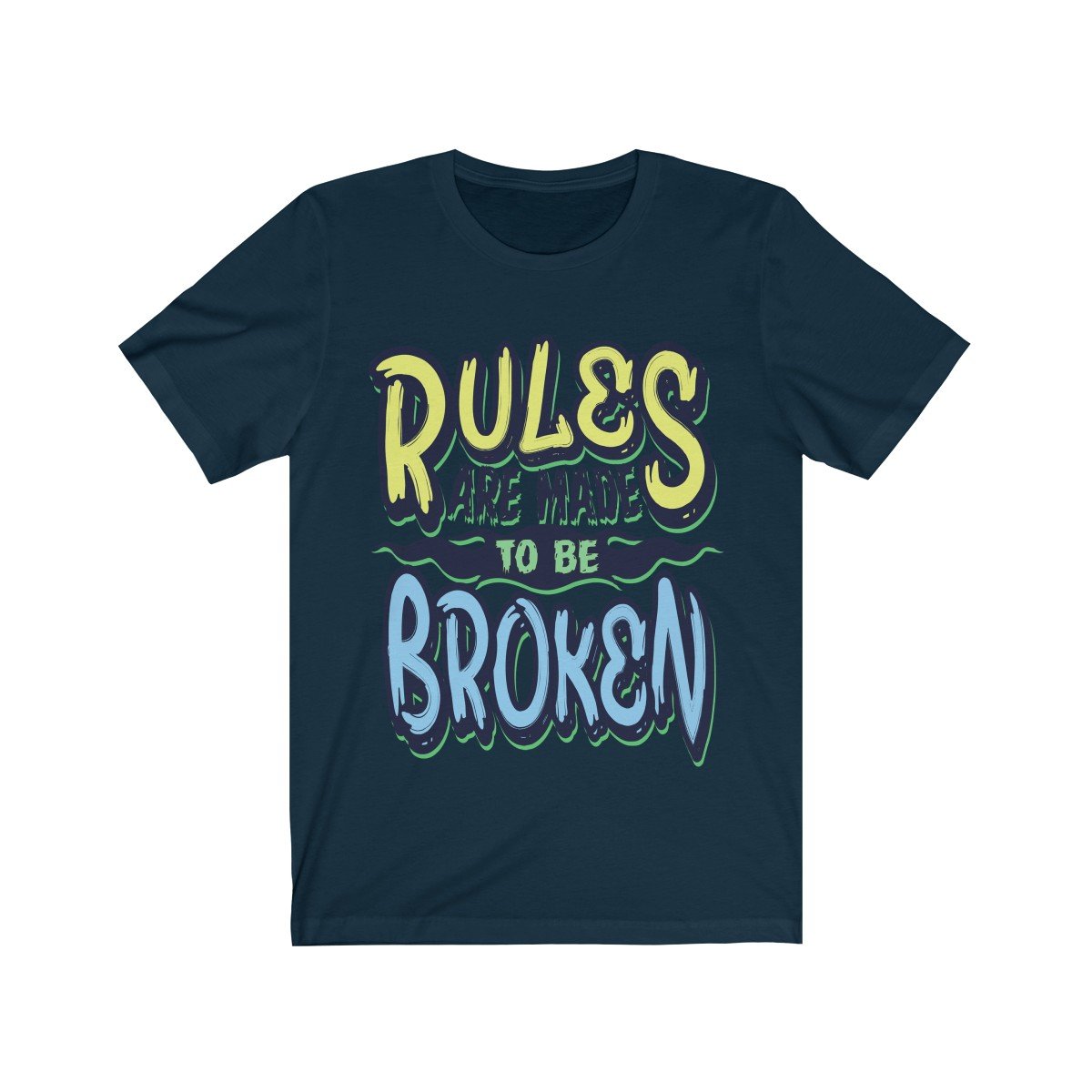 eBay Rules Are Made to be Broken Short Sleeve Tee in soft cotton, showcasing its retail fit and stylish design.