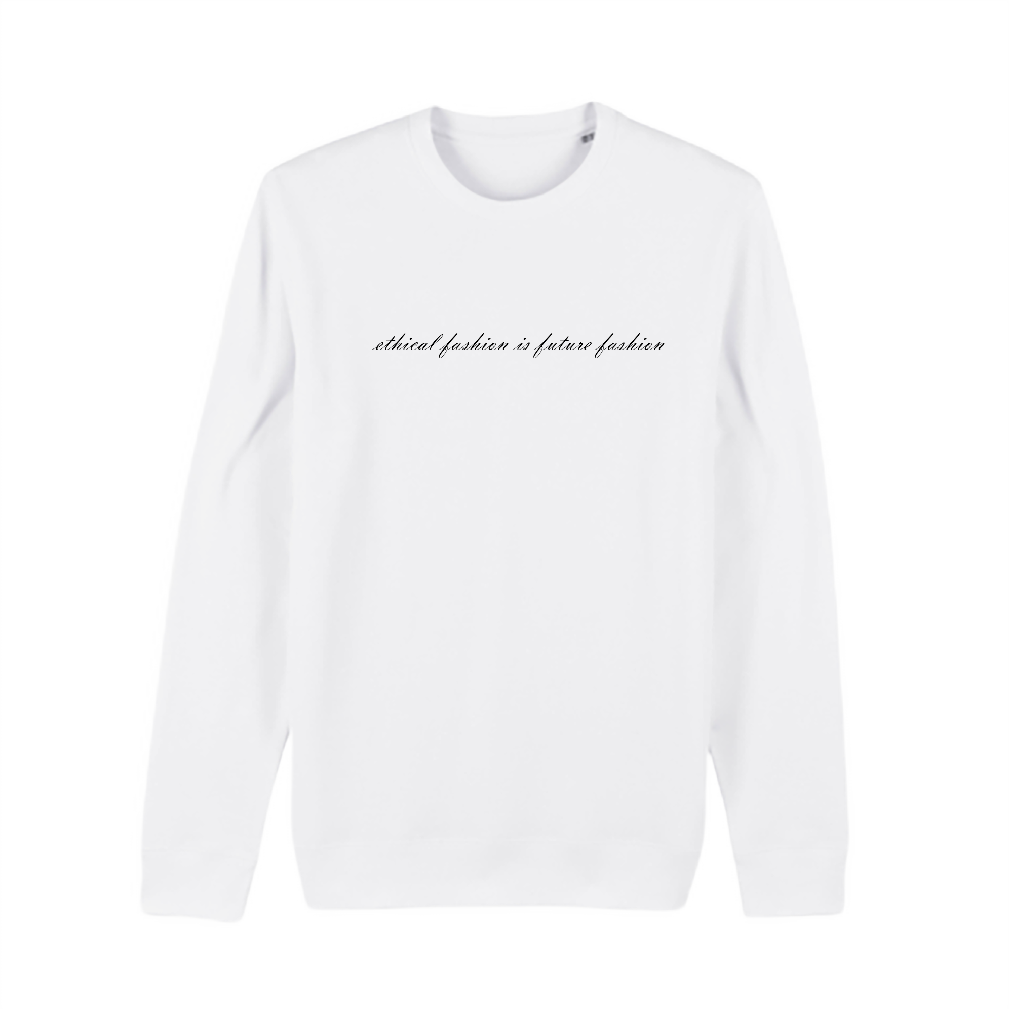 A simple unisex sweatshirt featuring a stylish design, made from organic cotton and recycled polyester, promoting ethical fashion.