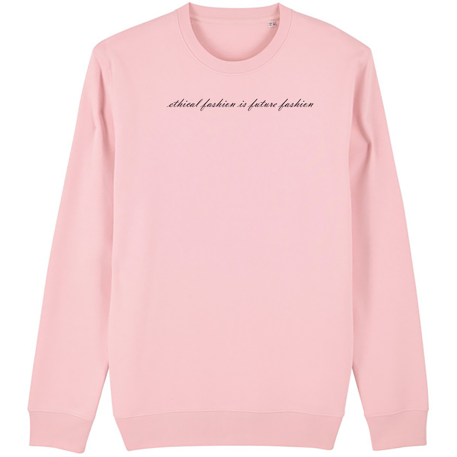 A simple unisex sweatshirt featuring a stylish design, made from organic cotton and recycled polyester, promoting ethical fashion.