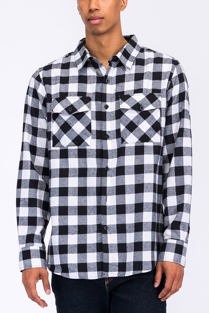 A cozy flannel shirt made from 100% polyester, showcasing its soft texture and true-to-size fit, perfect for chilly weather.