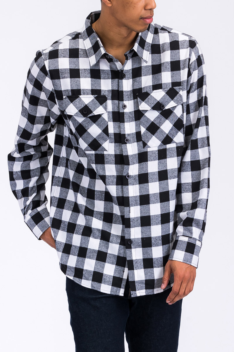 A cozy flannel shirt made from 100% polyester, showcasing its soft texture and true-to-size fit, perfect for chilly weather.