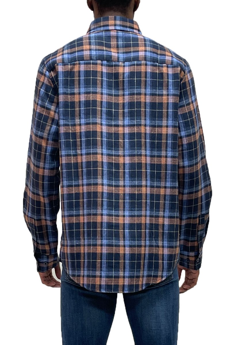 A cozy checkered print flannel shirt, brushed on both sides for a soft and fluffy feel, perfect for layering.