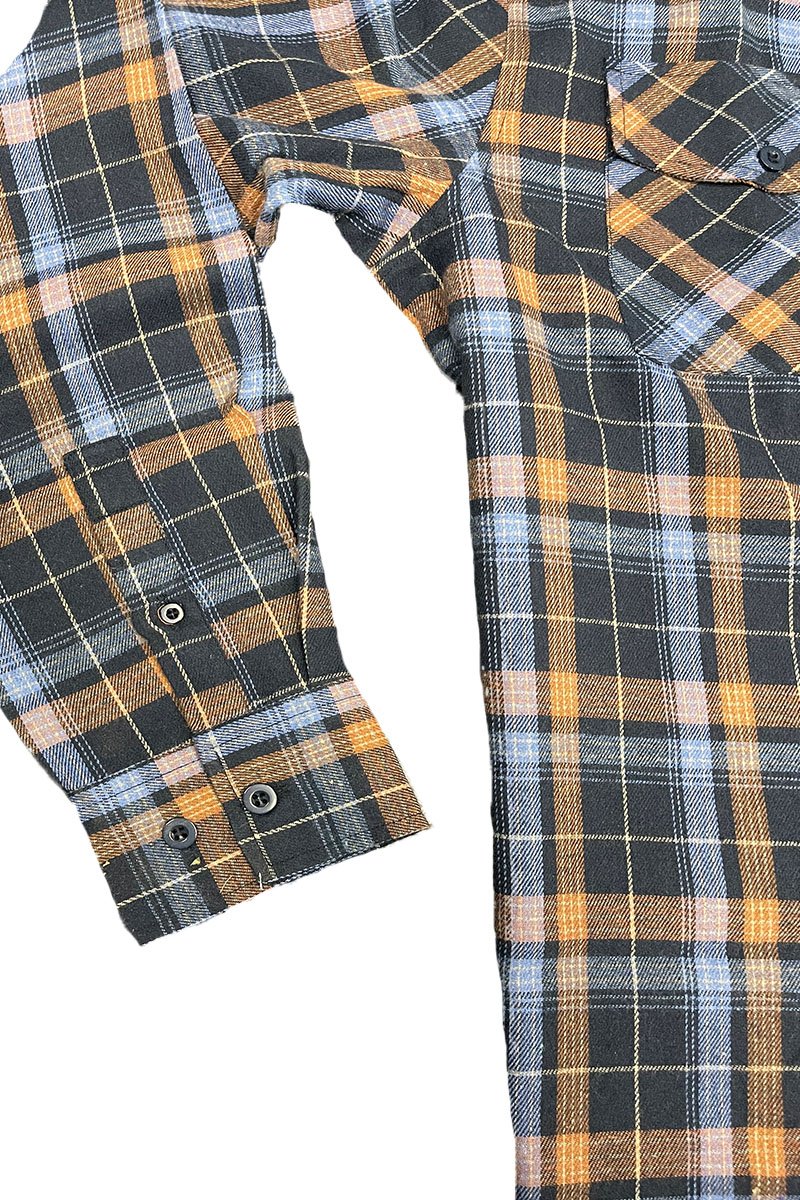 A cozy checkered print flannel shirt, brushed on both sides for a soft and fluffy feel, perfect for layering.