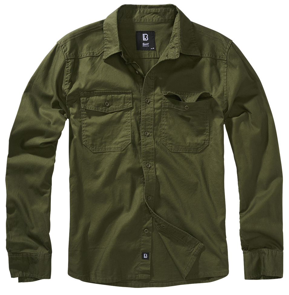 A classic Flanell Shirt made of 100% cotton, featuring a straight-cut design, two large buttoned chest pockets, and a button placket.