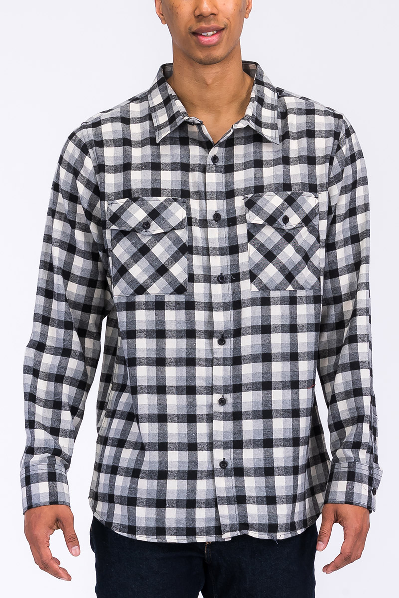 A stylish flannel shirt made from 100% polyester, showcasing its soft texture and true-to-size fit, perfect for casual wear.