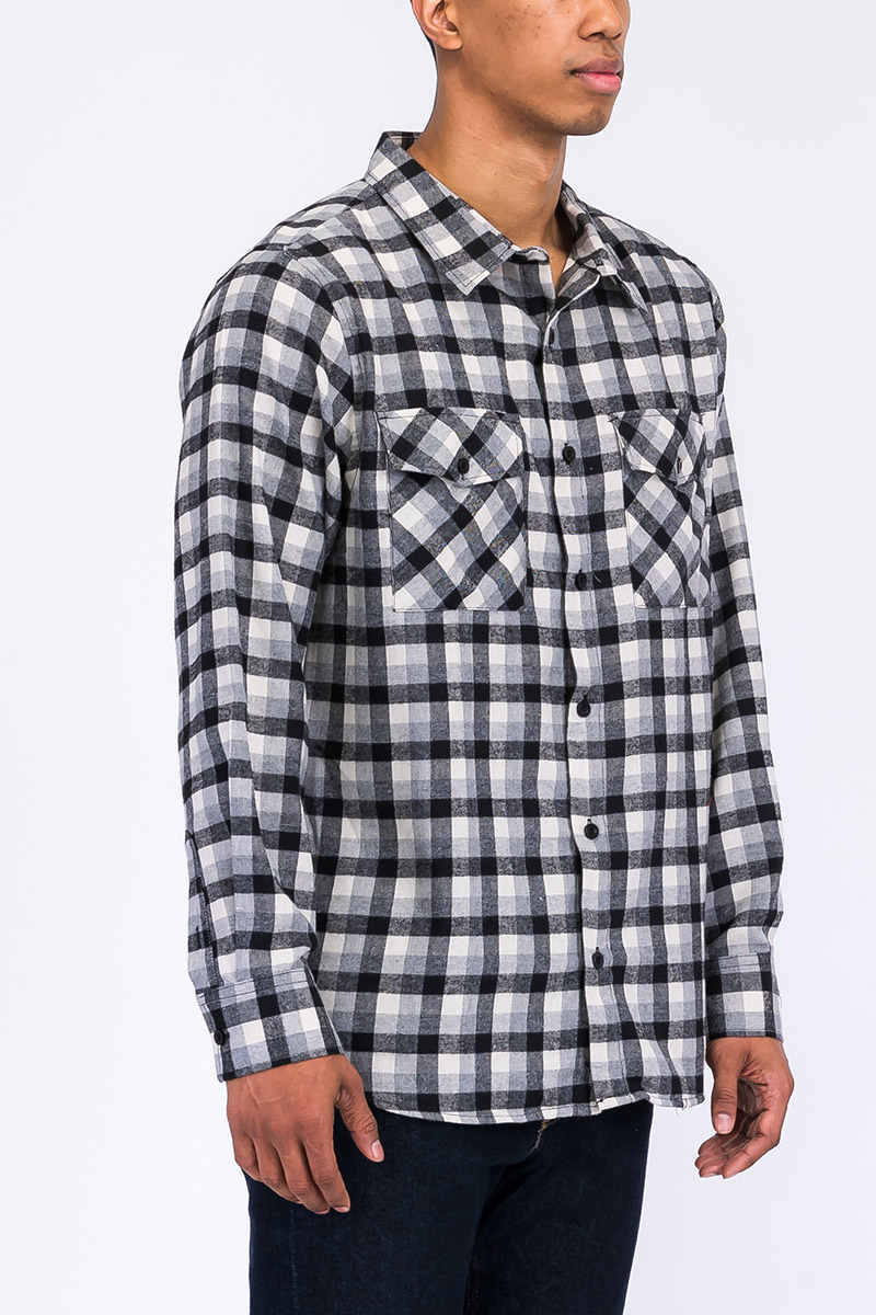 A stylish flannel shirt made from 100% polyester, showcasing its soft texture and true-to-size fit, perfect for casual wear.