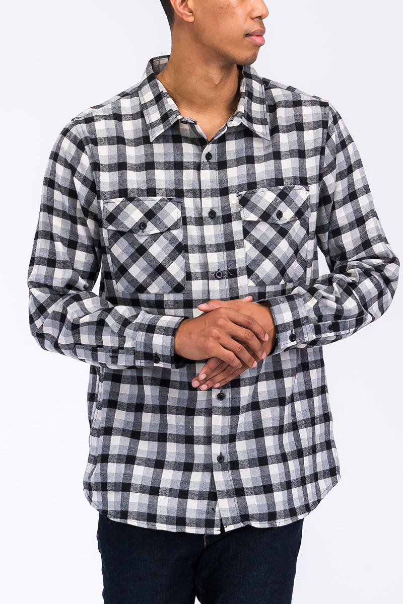 A stylish flannel shirt made from 100% polyester, showcasing its soft texture and true-to-size fit, perfect for casual wear.